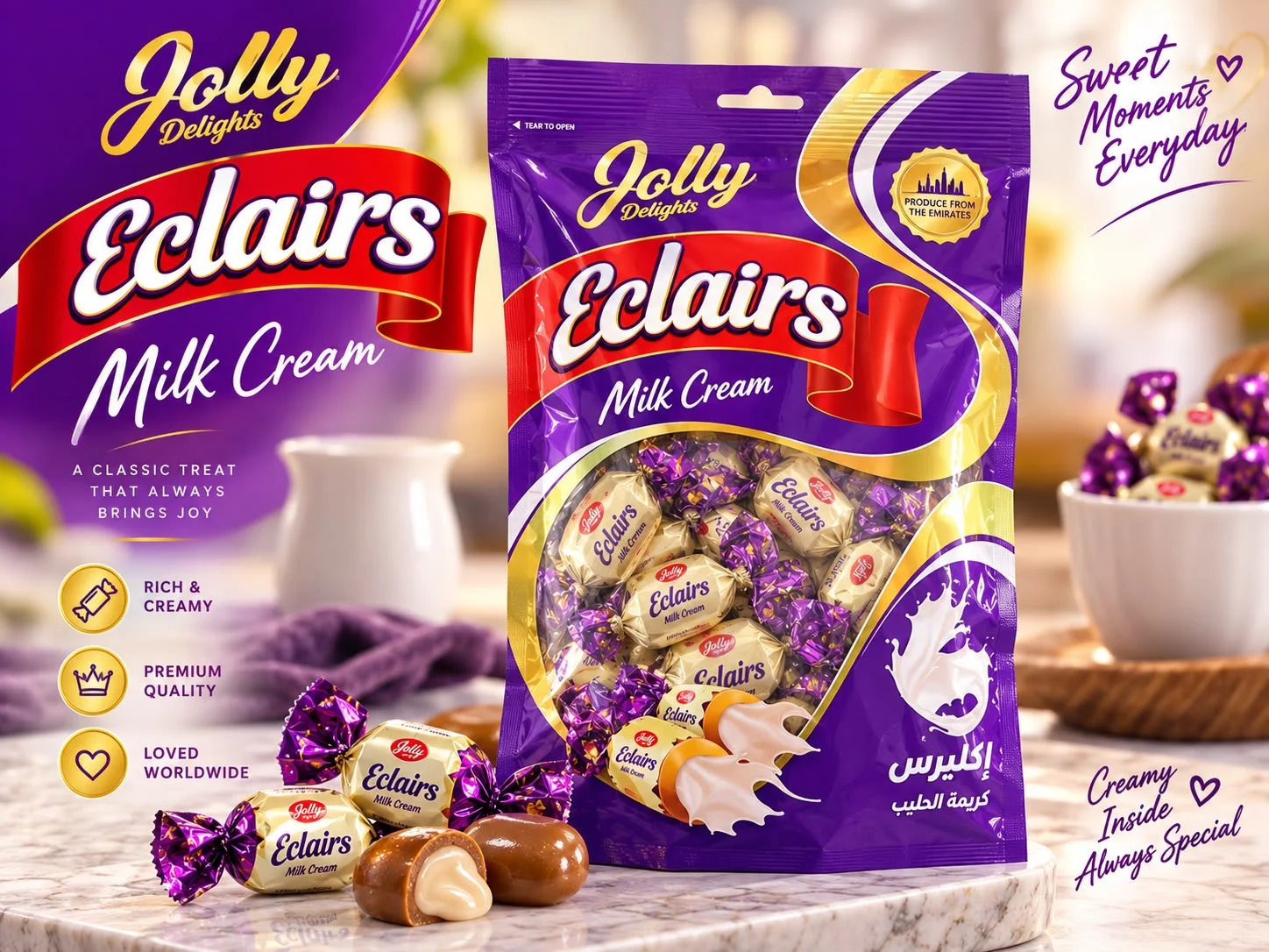 Jolly Eclairs with Milk Cream 500g