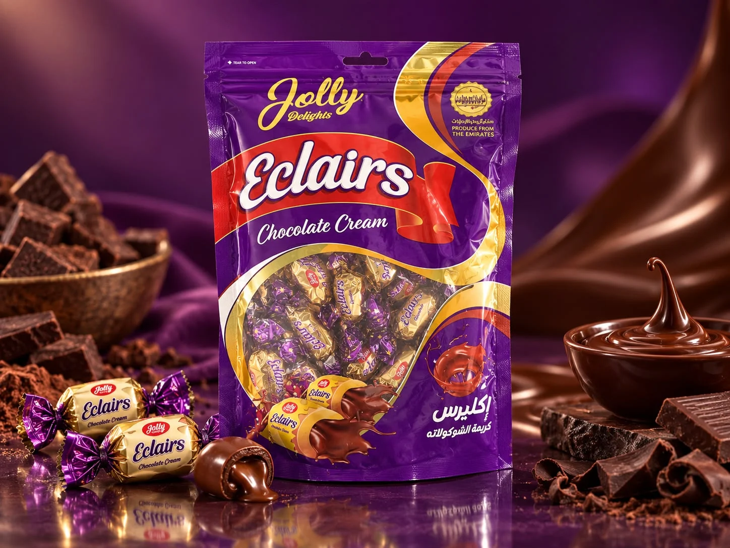 Jolly Eclairs with Chocolate Cream 500g